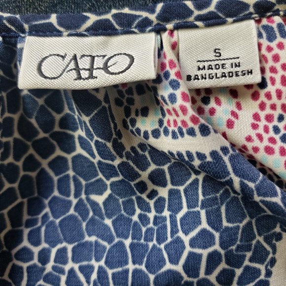 Cato Tunic Loose Pullover Top Multi-Pattern Small - Picture 3 of 3